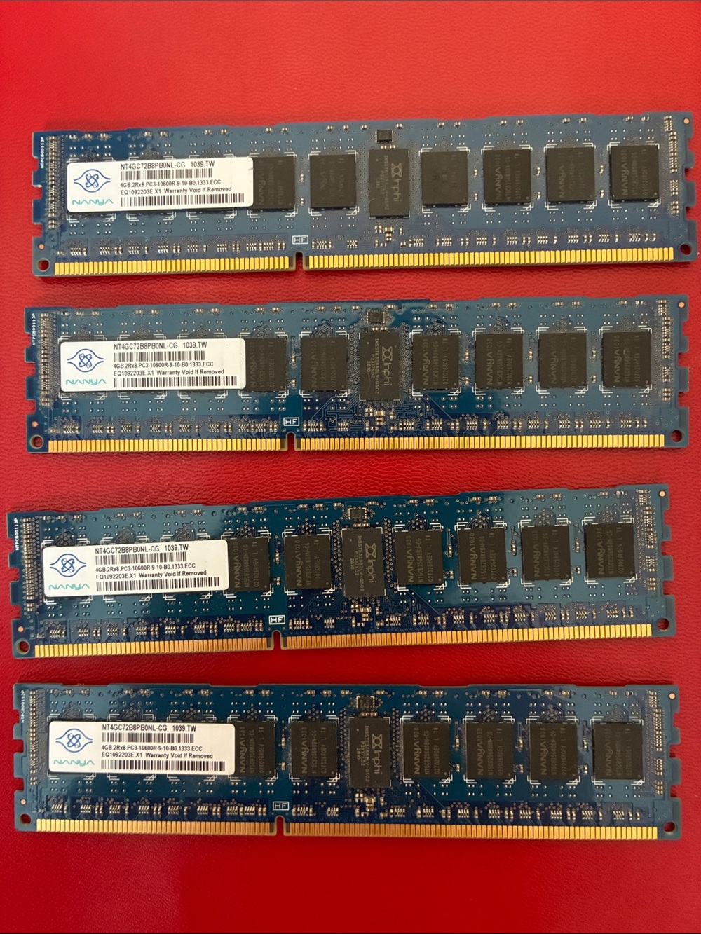 32GB (4x8GB) DDR3 ECC Registered Server Memory Kit - Blue PCB